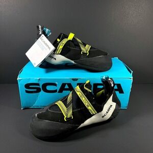 Scarpa Veloce Climbing‎ Shoes Black Yellow Bouldering Gym Shoes Mens 11 NWT